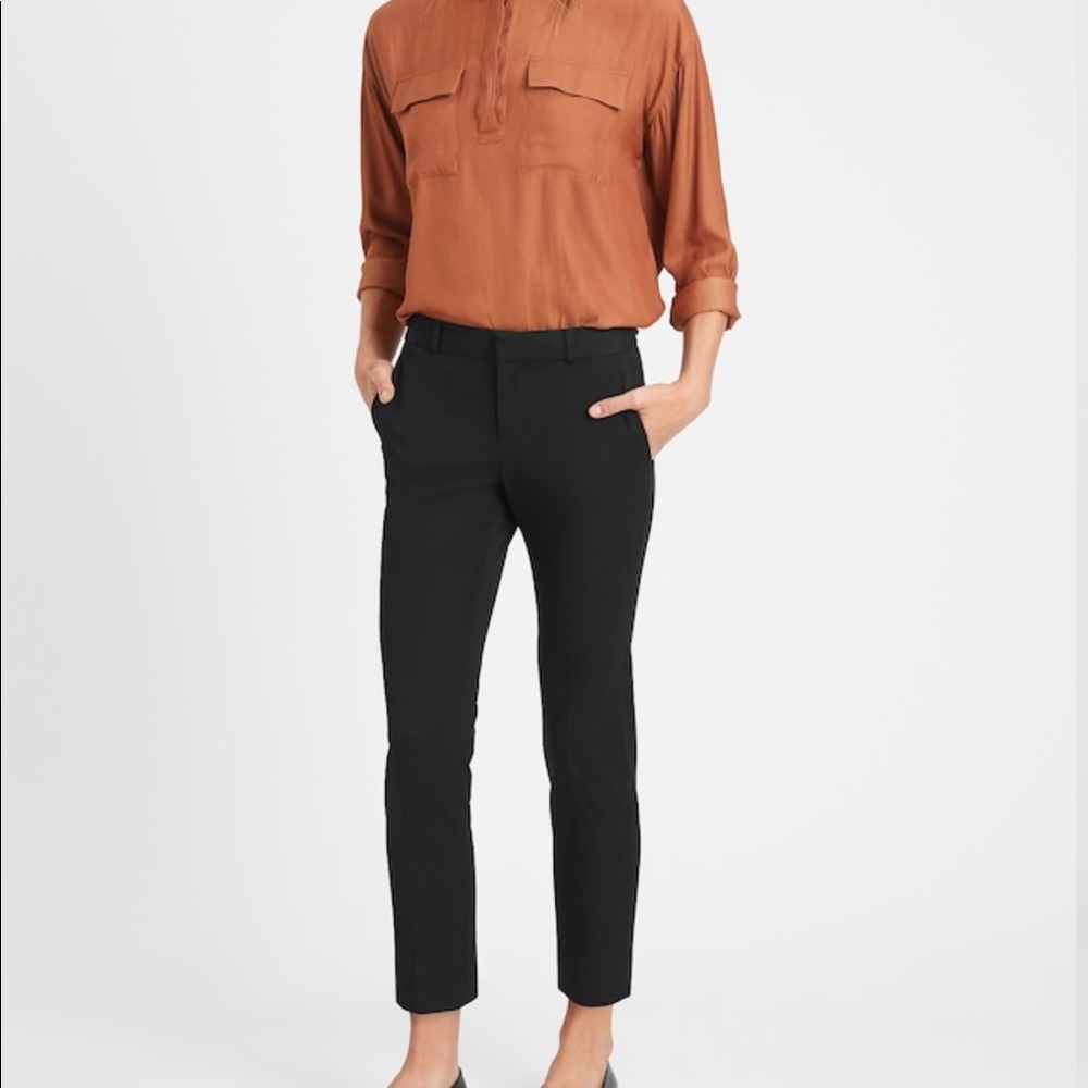 Banana Republic Black Long Avery Pant Basic Office